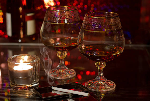 istock Two glasses of brandy. 486964028