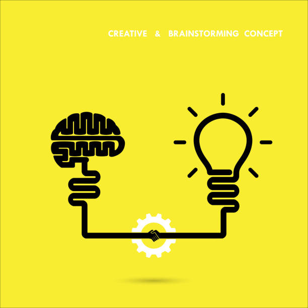 Creative brainstorm concept business and education idea, innovation and solution, creative design vector art illustration