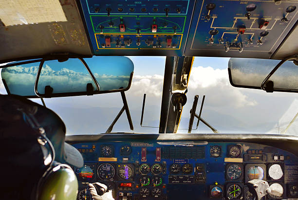 istock The cabin of the old passenger plane with pilot 486968148