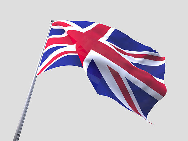 istock United Kingdom flying flag isolate on white background 486968420