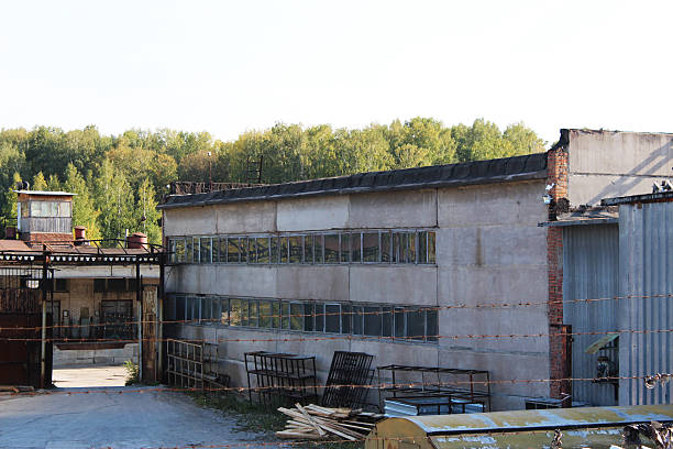 istock Abandoned warehouse in the Russian city 486970306
