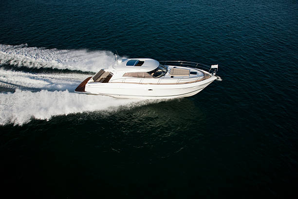 istock fast motor boat sailing through the sea 486971232