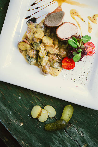 istock plate with hot meat 486972712