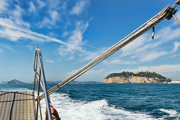 Naples Coast from the bay stock photo