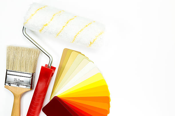 istock Color samples and painting tools for interior works 486974725