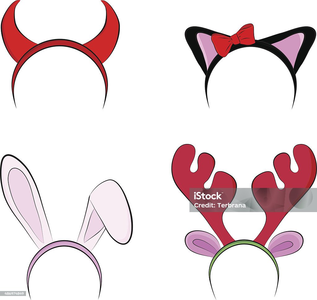 Juego de accesorios de peluche de Navidad - arte vectorial de Conejo - Animal libre de derechos