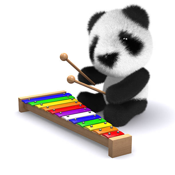 istock 3d Panda plays beautiful music 486974855
