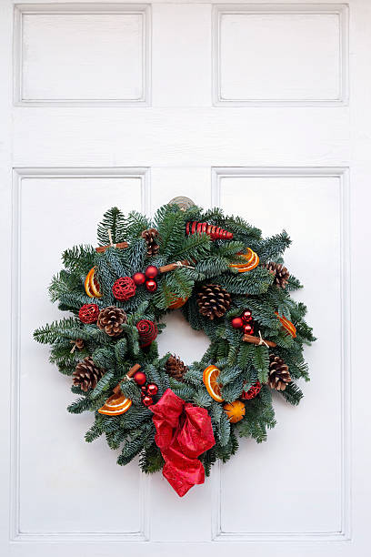 istock Blue Spruce Christmas Wreath 486974884