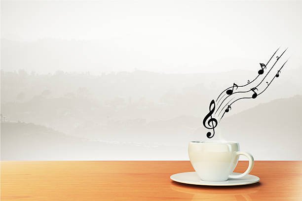cup of coffee and musical notes, concept