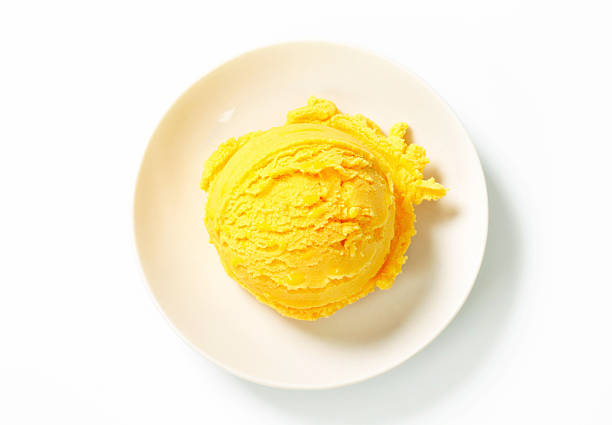 Scoop of yellow ice cream