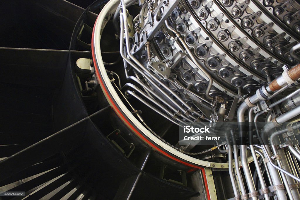 Jet Engine Close-up of jet engine detail Aerospace Industry Stock Photo