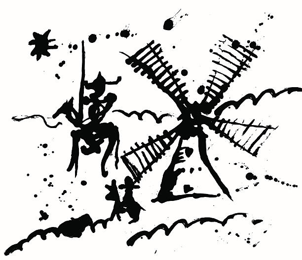 don quixote - sancho stock illustrations