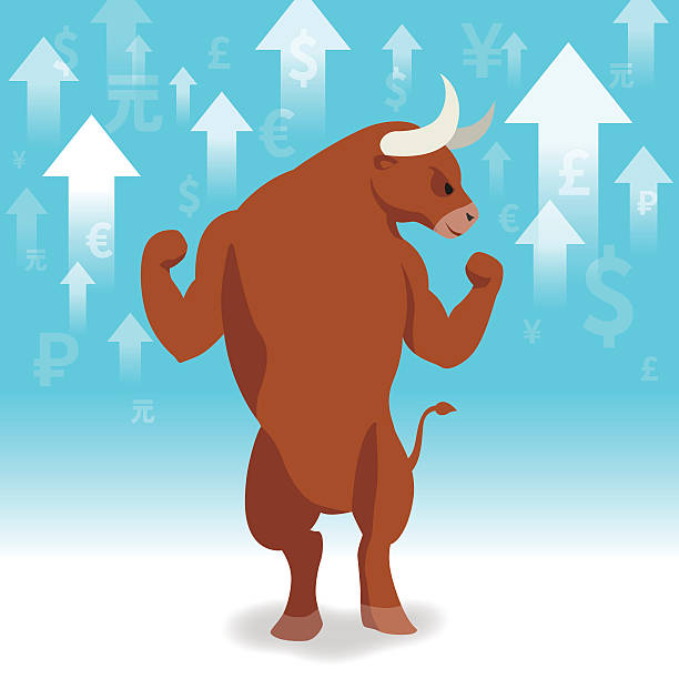 istock Bull market presents uptrend stock market concept in background 486978692