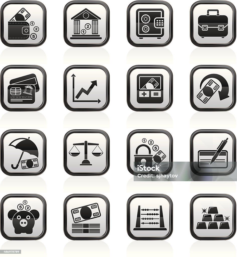 Business, finance and bank icons Business, finance and bank icons - vector icon set Abacus stock vector