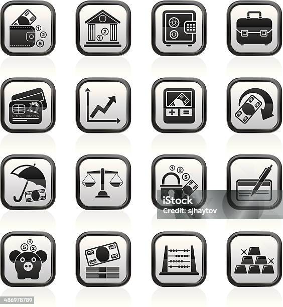 Business Finance And Bank Icons Stock Illustration - Download Image Now - Abacus, Arrow Symbol, Backgrounds