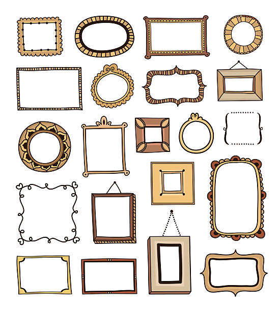 Hand drawn vintage frames made in vector Hand drawn vintage frames made in vector bread borders stock illustrations