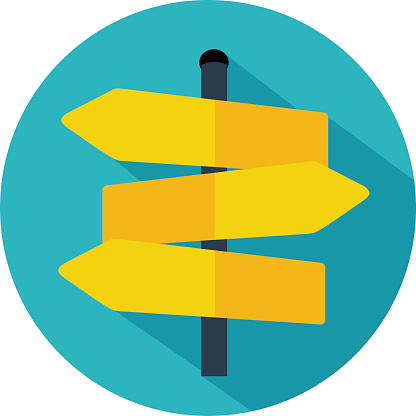Road sign icon. Flat design vector eps 10