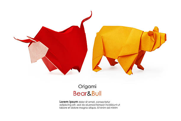 istock Bear and bull origami 486983716