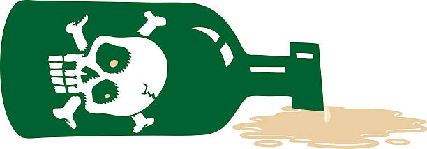 ilustrações de stock, clip art, desenhos animados e ícones de toxicodendron - toxic substance spilling pouring bottle