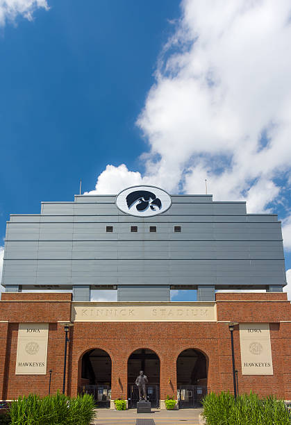 Kinnick Stadium Iowa City, United States - August 7, 2015: Kinnick Stadium at the University of Iowa. The University of Iowa is a flagship public research university. ncaa college conference team stock pictures, royalty-free photos & images