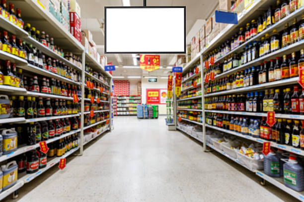 supermarket blank TV background