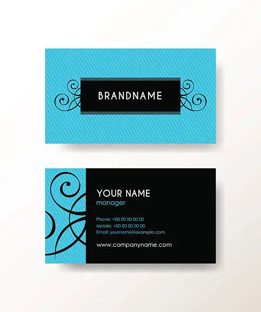 Vector illustration of Set of horizontal elegant abstract business cards with hipster label.