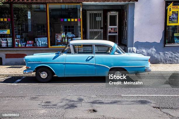 Old Opel Rekord Parks At A Street In Schotten Stock Photo - Download Image Now - 1953, 2015, Ancient