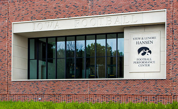 Stew and Lenore Hansen Football Performance Center Iowa City, United States - August 7, 2015: Stew and Lenore Hansen Football Performance Center at the University of Iowa. The University of Iowa is a flagship public research university. ncaa college conference team stock pictures, royalty-free photos & images