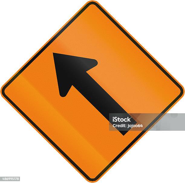 Keep Left In Canada Stock Photo - Download Image Now - 2015, Arrow Symbol, Black Color