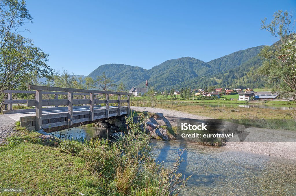 Sankt Ulrich am Pillersee,Tyrol,Austria Village of Sankt Ulrich am Pillersee,Lake Pillersee,Tirol,Alps,Austria 2015 Stock Photo
