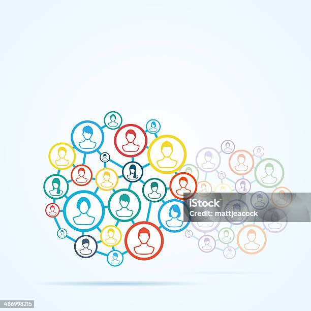 Social Network Concept Stock Illustration - Download Image Now - Abstract, Adult, Color Image