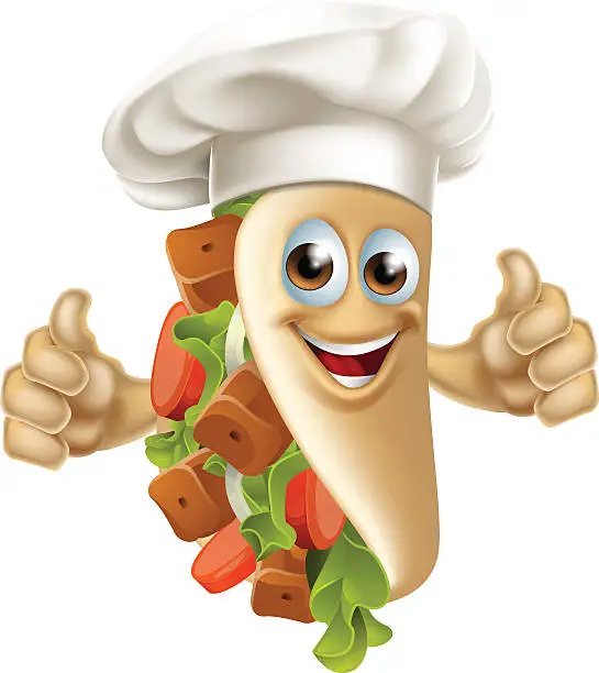 Vector illustration of Kebab Chef Man