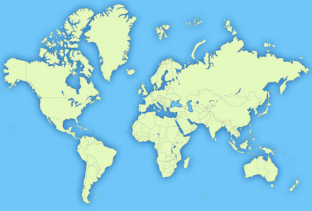 World Map High quality detailed world map relief map stock pictures, royalty-free photos & images