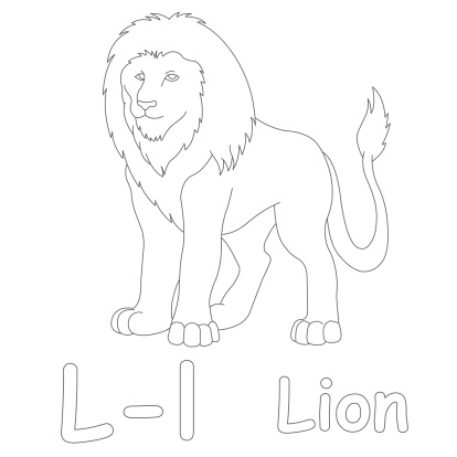 L for Lion Coloring Page