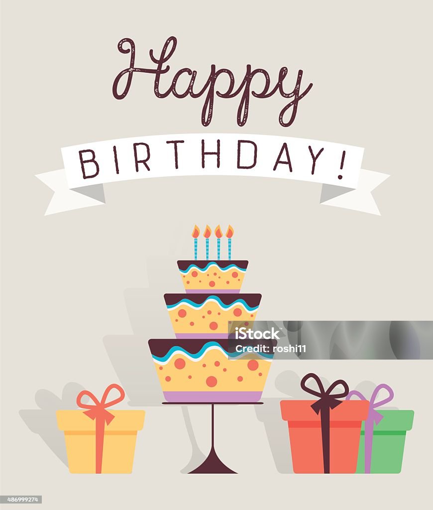 Happy Birthday Card - Lizenzfrei Geburtstagskarte Vektorgrafik