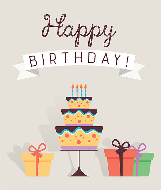 счастливый день рождения card - birthday card greeting card banner striped stock illustrations