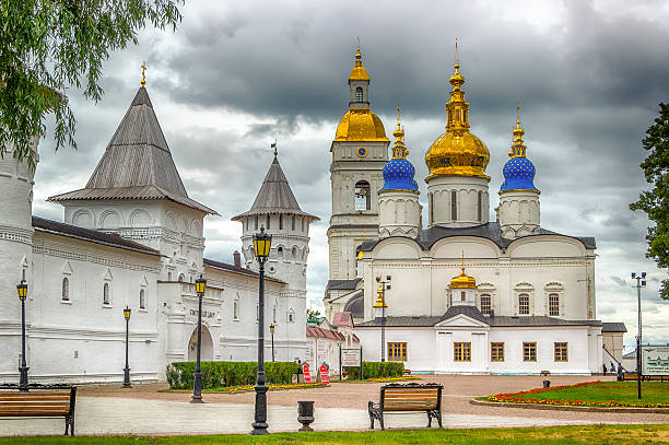 istock Seating yard Tobolsk Kremlin and Sophia-Assumption Cathedral pan 487001036