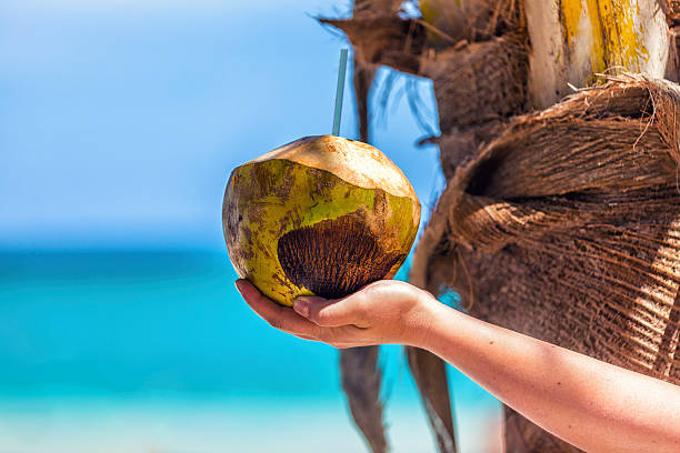 Un cóctel Tropical coco retención - foto de stock