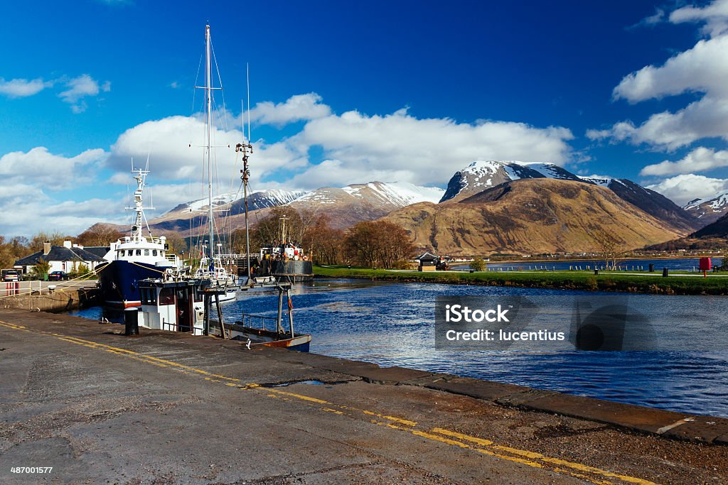 Ben Nevis, Scotland Ben Nevis, Scotland's highest mountain. The snow corniced summit can be glimpsed above the foreground bulk of Carn Dearg. AdobeRGB colorspace. Fort William Stock Photo