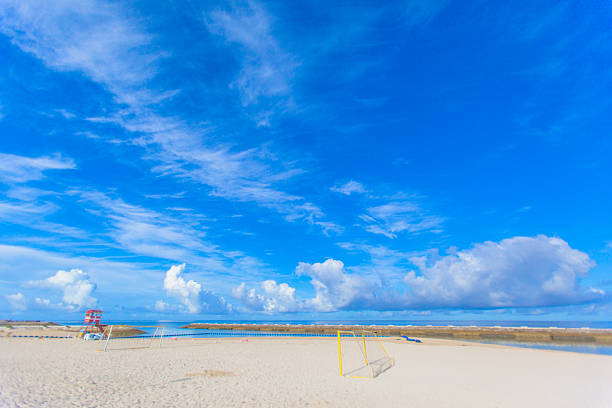 沖縄のビーチサッカービーチ ストックフォト