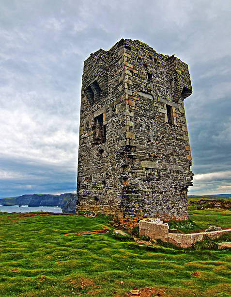 istock Moher Tower along Cliffs of Moher near Hags Head 487012134