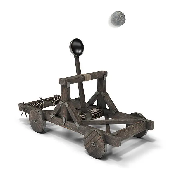 Catapult isolated on a white background.
