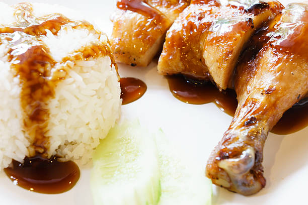 istock Roast chicken teriyaki with rice 487018728
