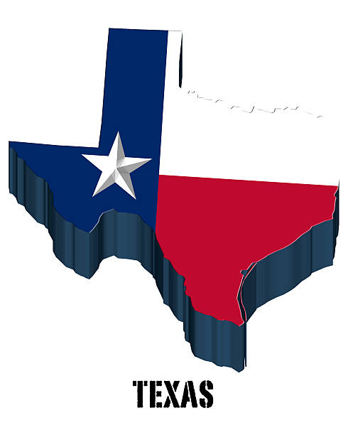 istock 3D flag State of Texas United States America 487019097