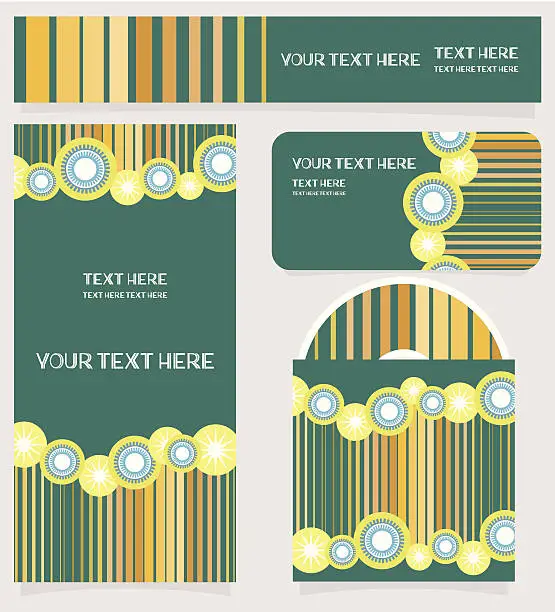 Vector illustration of Branding Design Striped Set