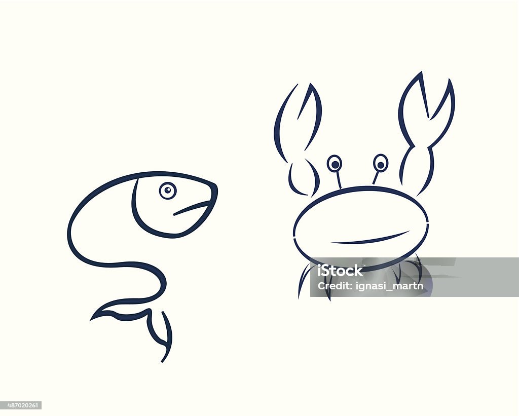 Pescados y mariscos - arte vectorial de Cangrejo libre de derechos