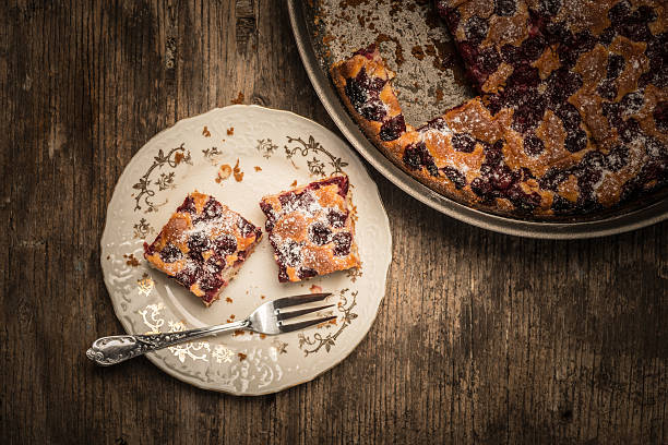 Homemade cake with cherries