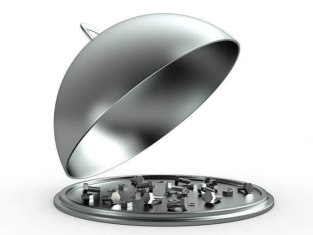 istock Opened cloche concept, 3D 487022386