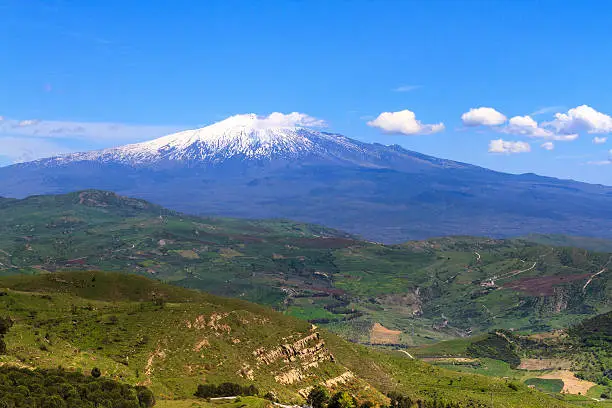 Photo of Panorama of Mount Etna in Spring, Sicily