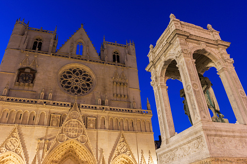 Lyon Cathedral in France in the morning